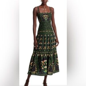 Farm Rio Flowers Arch Black Sleeveless Maxi Dress